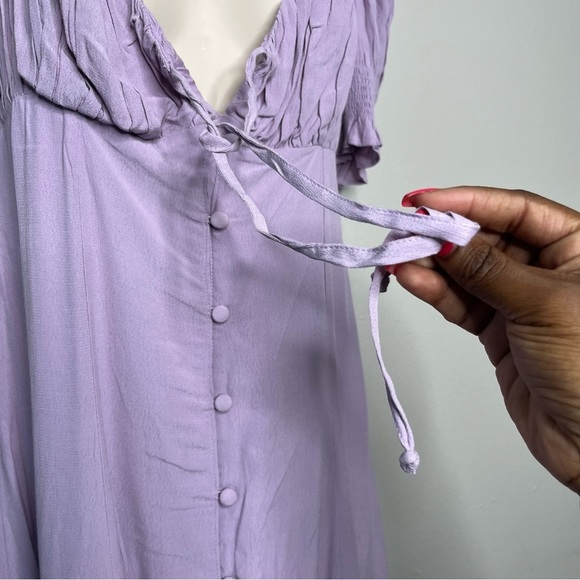 NEW Urban Outfitters Women Dress‎ XS Purple Milkmaid Babydoll Persephone Mini - Picture 10 of 10
